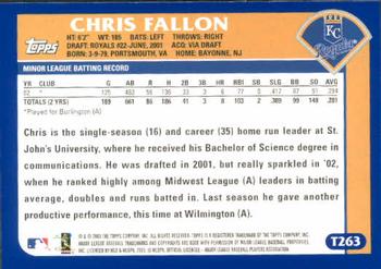 2003 Topps Traded & Rookies #T263 Chris Fallon Back
