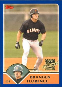 2003 Topps Traded & Rookies #T273 Branden Florence Front