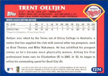 2003 Topps Traded & Rookies #T274 Trent Oeltjen Back
