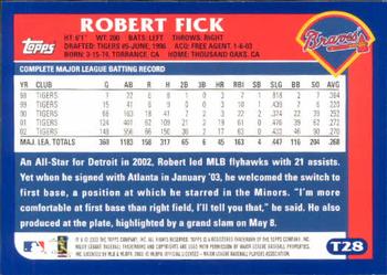 2003 Topps Traded & Rookies #T28 Robert Fick Back