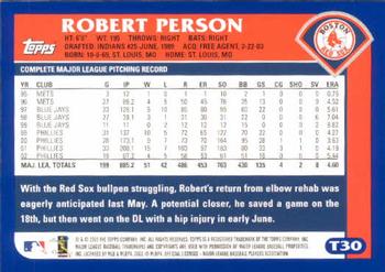 2003 Topps Traded & Rookies #T30 Robert Person Back