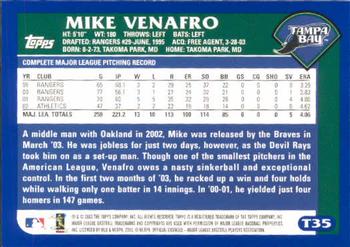 2003 Topps Traded & Rookies #T35 Mike Venafro Back
