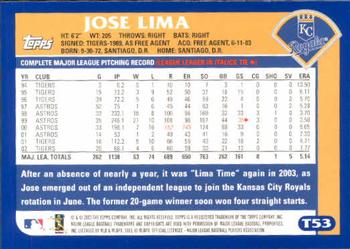 2003 Topps Traded & Rookies #T53 Jose Lima Back