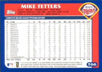 2003 Topps Traded & Rookies #T66 Mike Fetters Back