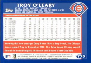 2003 Topps Traded & Rookies #T75 Troy O'Leary Back
