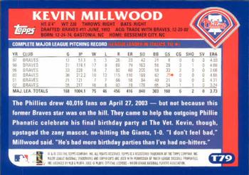 2003 Topps Traded & Rookies #T79 Kevin Millwood Back