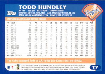 2003 Topps Traded & Rookies #T7 Todd Hundley Back