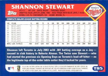 2003 Topps Traded & Rookies #T85 Shannon Stewart Back