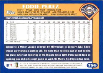2003 Topps Traded & Rookies #T86 Eddie Perez Back