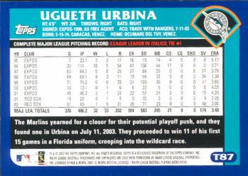 2003 Topps Traded & Rookies #T87 Ugueth Urbina Back