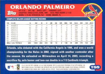2003 Topps Traded & Rookies #T88 Orlando Palmeiro Back