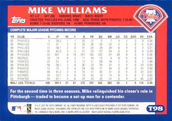 2003 Topps Traded & Rookies #T98 Mike Williams Back