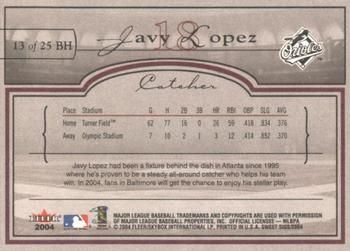 2004 Fleer Sweet Sigs - Ballpark Heroes #13BH Javy Lopez Back