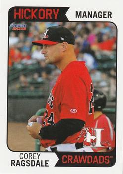 2015 Choice Hickory Crawdads #30 Corey Ragsdale Front