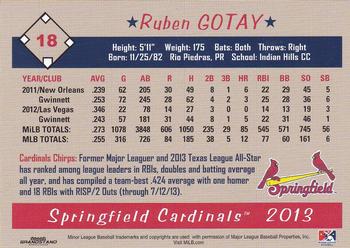 2013 Grandstand Springfield Cardinals SGA #NNO Ruben Gotay Back