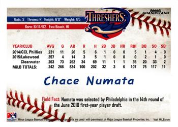 2016 Grandstand Clearwater Threshers #NNO Chace Numata Back