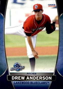 2016 Choice Lakewood BlueClaws #1 Drew Anderson Front
