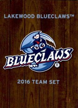 2016 Choice Lakewood BlueClaws #NNO Cover Card Front