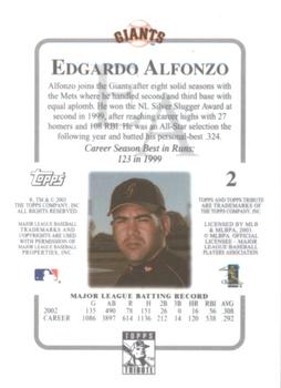 2003 Topps Tribute Contemporary #2 Edgardo Alfonzo Back