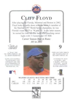 2003 Topps Tribute Contemporary #9 Cliff Floyd Back