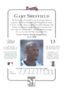 2003 Topps Tribute Contemporary #13 Gary Sheffield Back