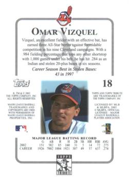 2003 Topps Tribute Contemporary #18 Omar Vizquel Back
