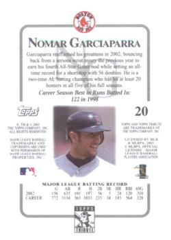 2003 Topps Tribute Contemporary #20 Nomar Garciaparra Back