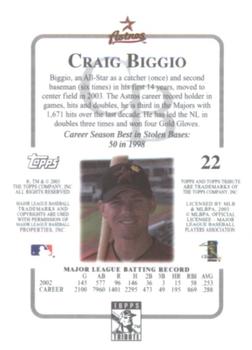 2003 Topps Tribute Contemporary #22 Craig Biggio Back