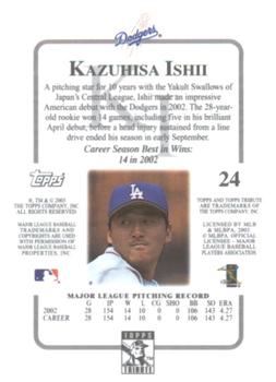 2003 Topps Tribute Contemporary #24 Kazuhisa Ishii Back