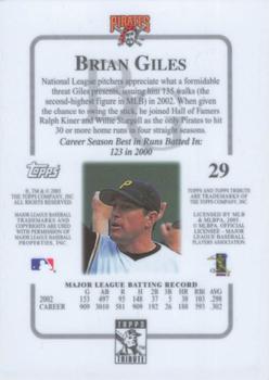 2003 Topps Tribute Contemporary #29 Brian Giles Back
