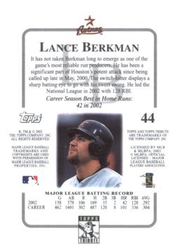 2003 Topps Tribute Contemporary #44 Lance Berkman Back