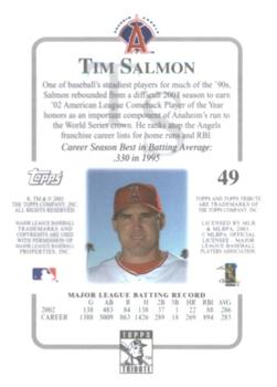 2003 Topps Tribute Contemporary #49 Tim Salmon Back