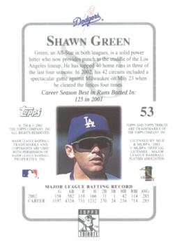 2003 Topps Tribute Contemporary #53 Shawn Green Back