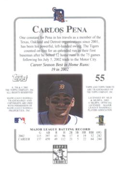 2003 Topps Tribute Contemporary #55 Carlos Pena Back