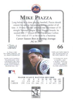 2003 Topps Tribute Contemporary #66 Mike Piazza Back