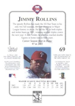 2003 Topps Tribute Contemporary #69 Jimmy Rollins Back