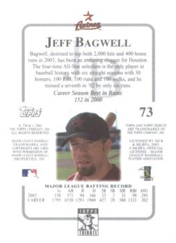 2003 Topps Tribute Contemporary #73 Jeff Bagwell Back