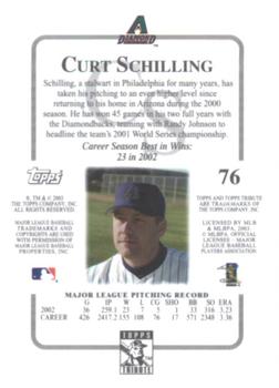 2003 Topps Tribute Contemporary #76 Curt Schilling Back