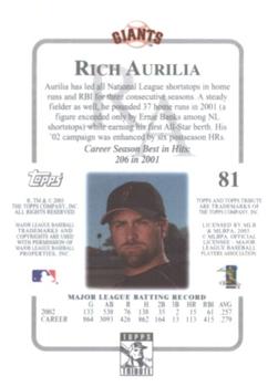 2003 Topps Tribute Contemporary #81 Rich Aurilia Back