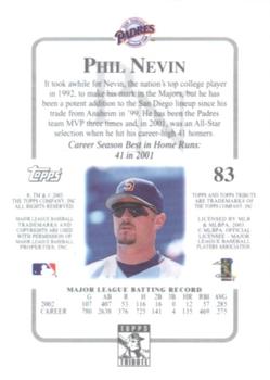 2003 Topps Tribute Contemporary #83 Phil Nevin Back