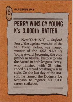 1983 Topps Gaylord Perry Peanut Farm #5 Gaylord Perry Back