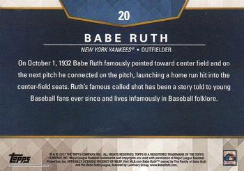 2017 Topps On-Demand Postseason Heroes & Current Stars #20 Babe Ruth Back