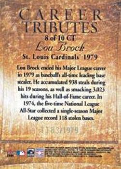 2004 Fleer Tradition - Career Tributes #8CT Lou Brock Back