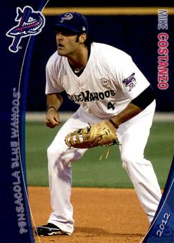2012 Grandstand Pensacola Blue Wahoos #3 Mike Costanzo Front