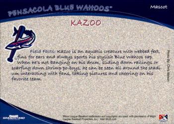 2012 Grandstand Pensacola Blue Wahoos #35 Kazoo Back