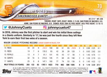 2018 Topps - Rainbow Foil #70 Johnny Cueto Back