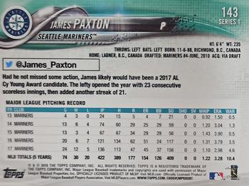 2018 Topps - Rainbow Foil #143 James Paxton Back