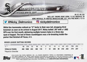 2018 Topps - Rainbow Foil #306 Nicky Delmonico Back