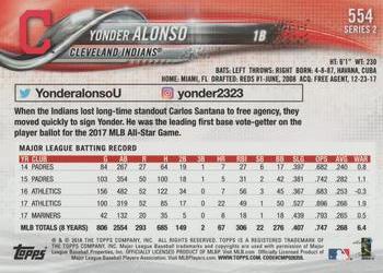 2018 Topps - Rainbow Foil #554 Yonder Alonso Back