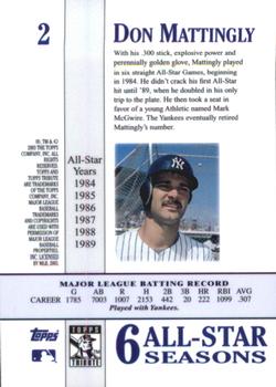 2003 Topps Tribute Perennial All-Star Edition #2 Don Mattingly Back